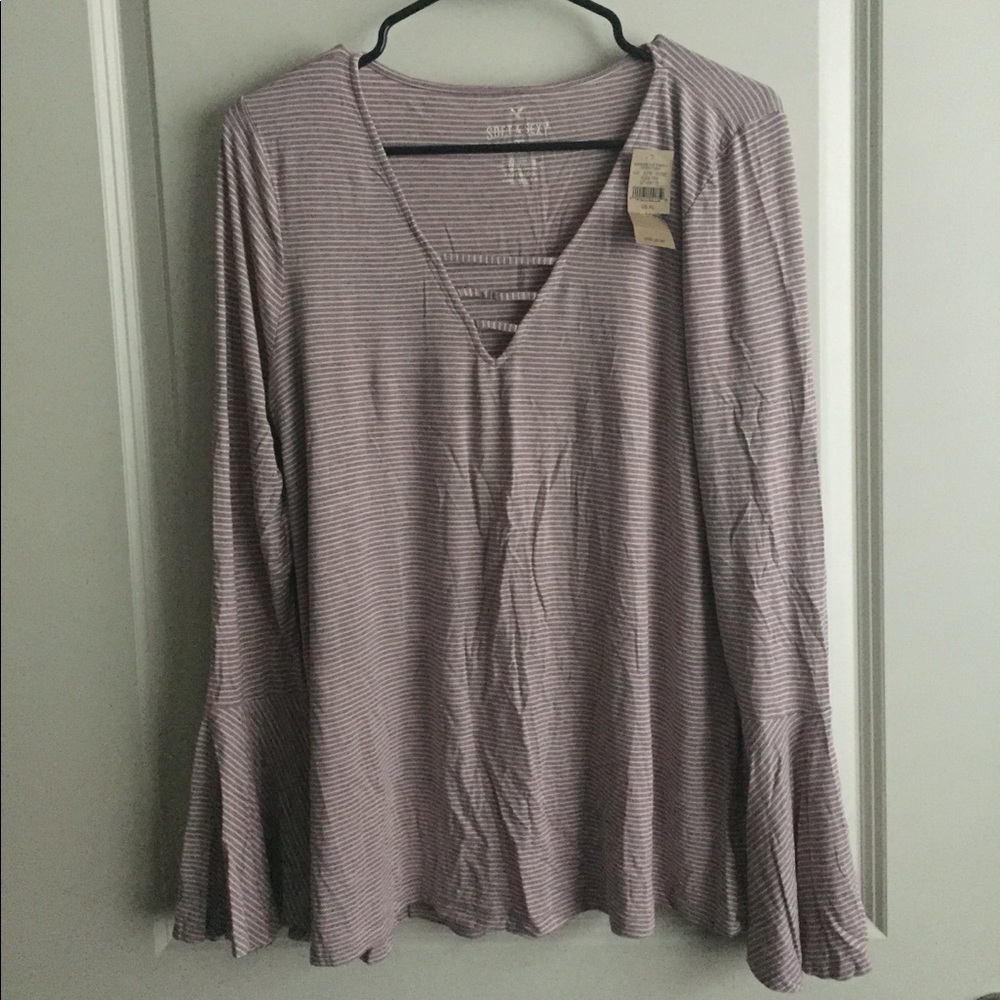 Bell Sleeve Striped Top